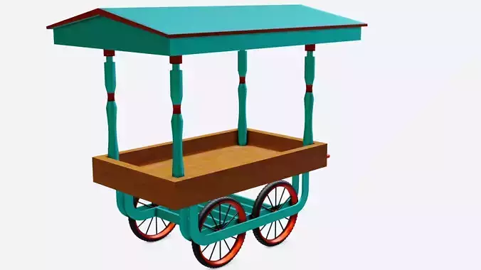 wooden cart or wooden kart modelling 