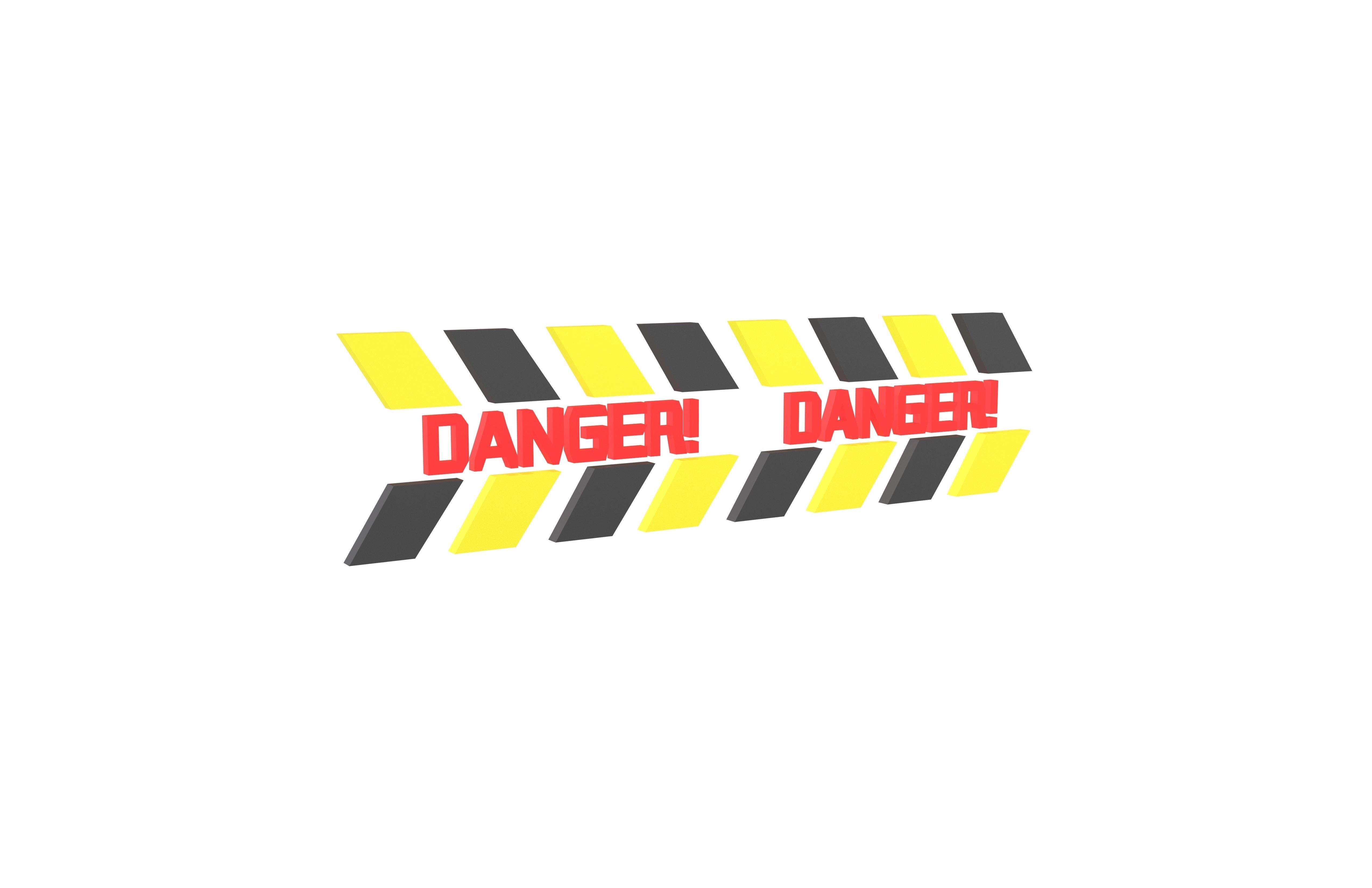 Cyberpunk Future Danger Sign v1 001 Low-poly 3D model_1