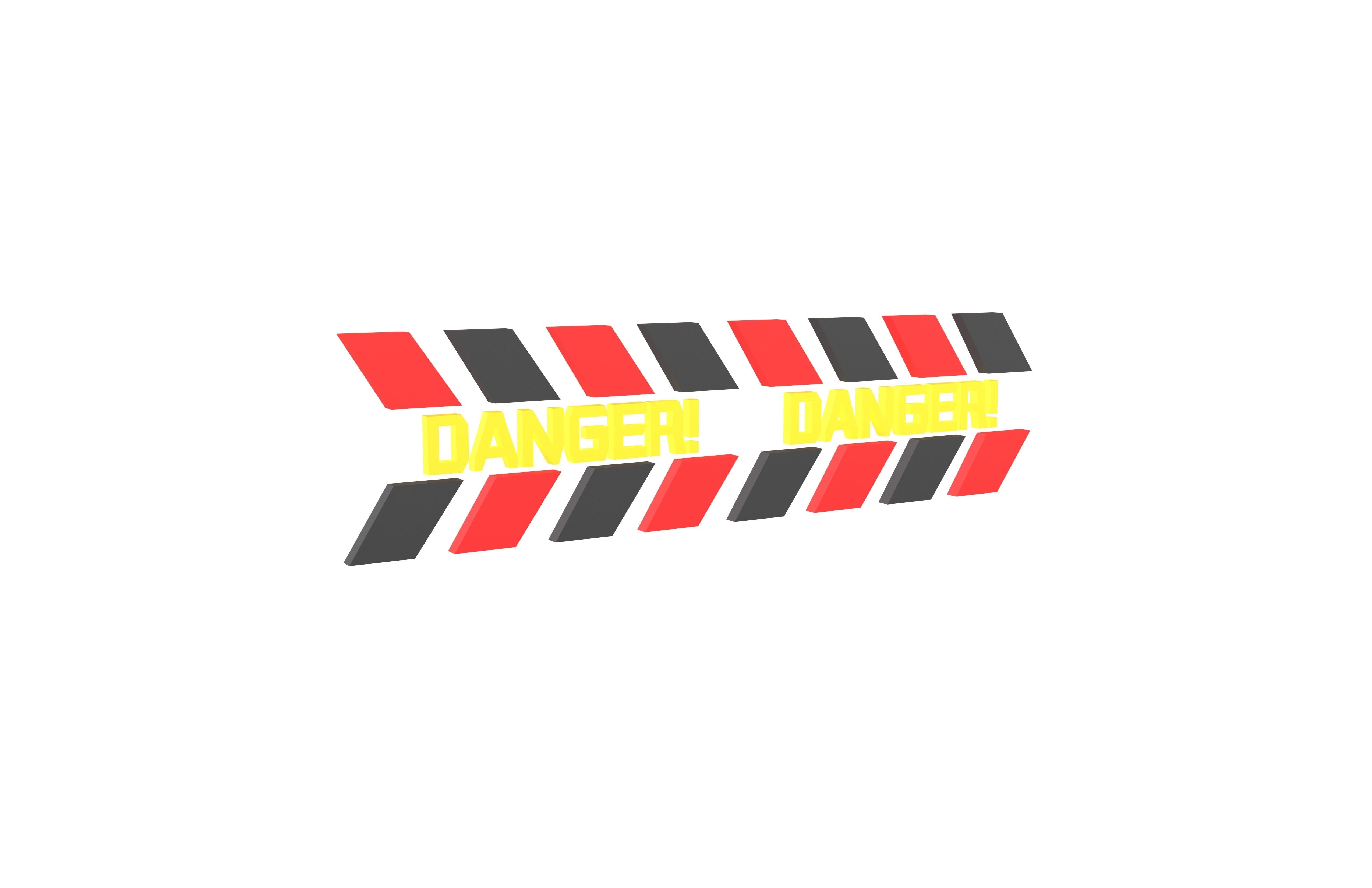 Cyberpunk Future Danger Sign v1 002 Low-poly 3D model_1