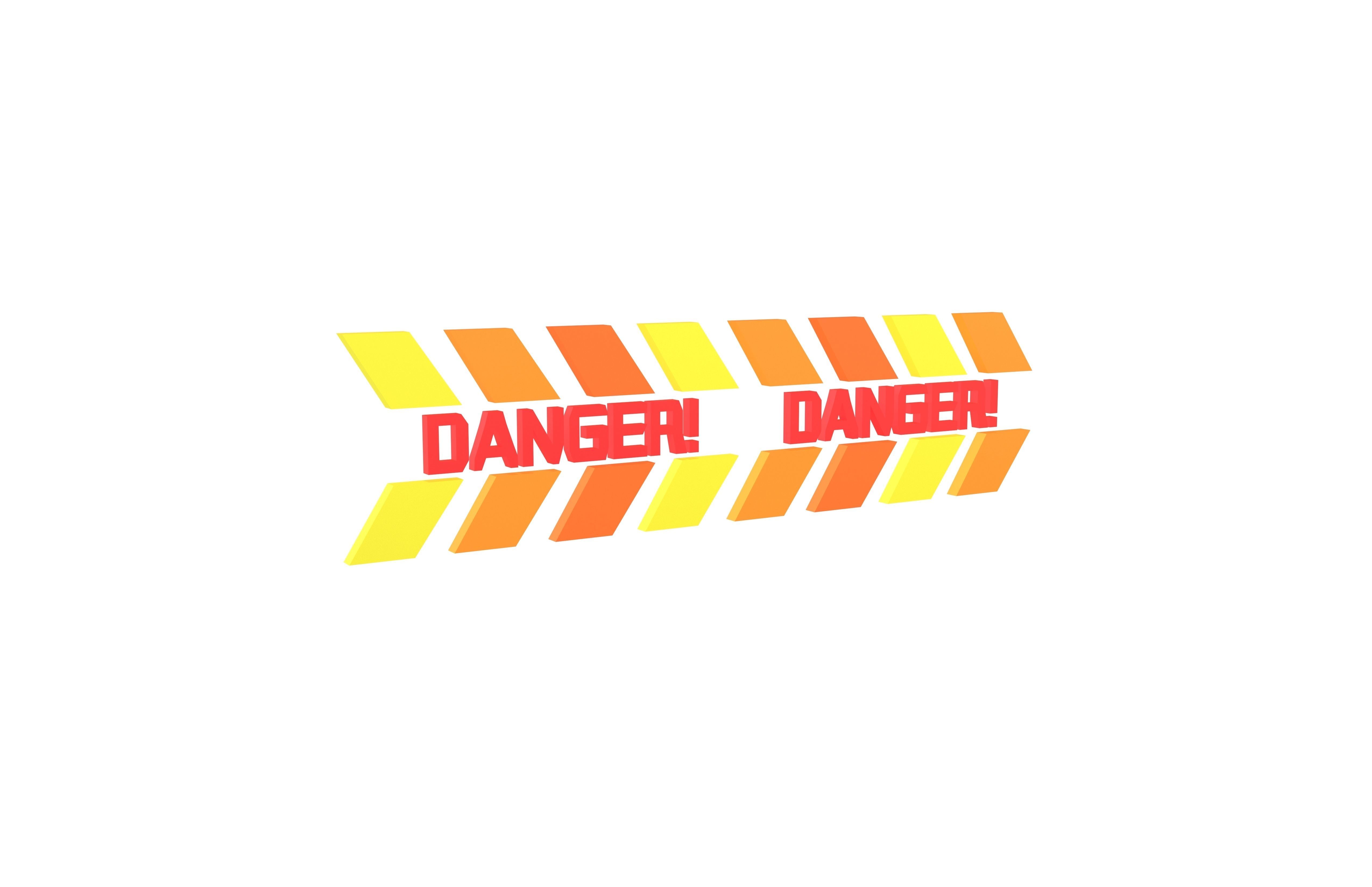Cyberpunk Future Danger Sign v1 003 Low-poly 3D model_1