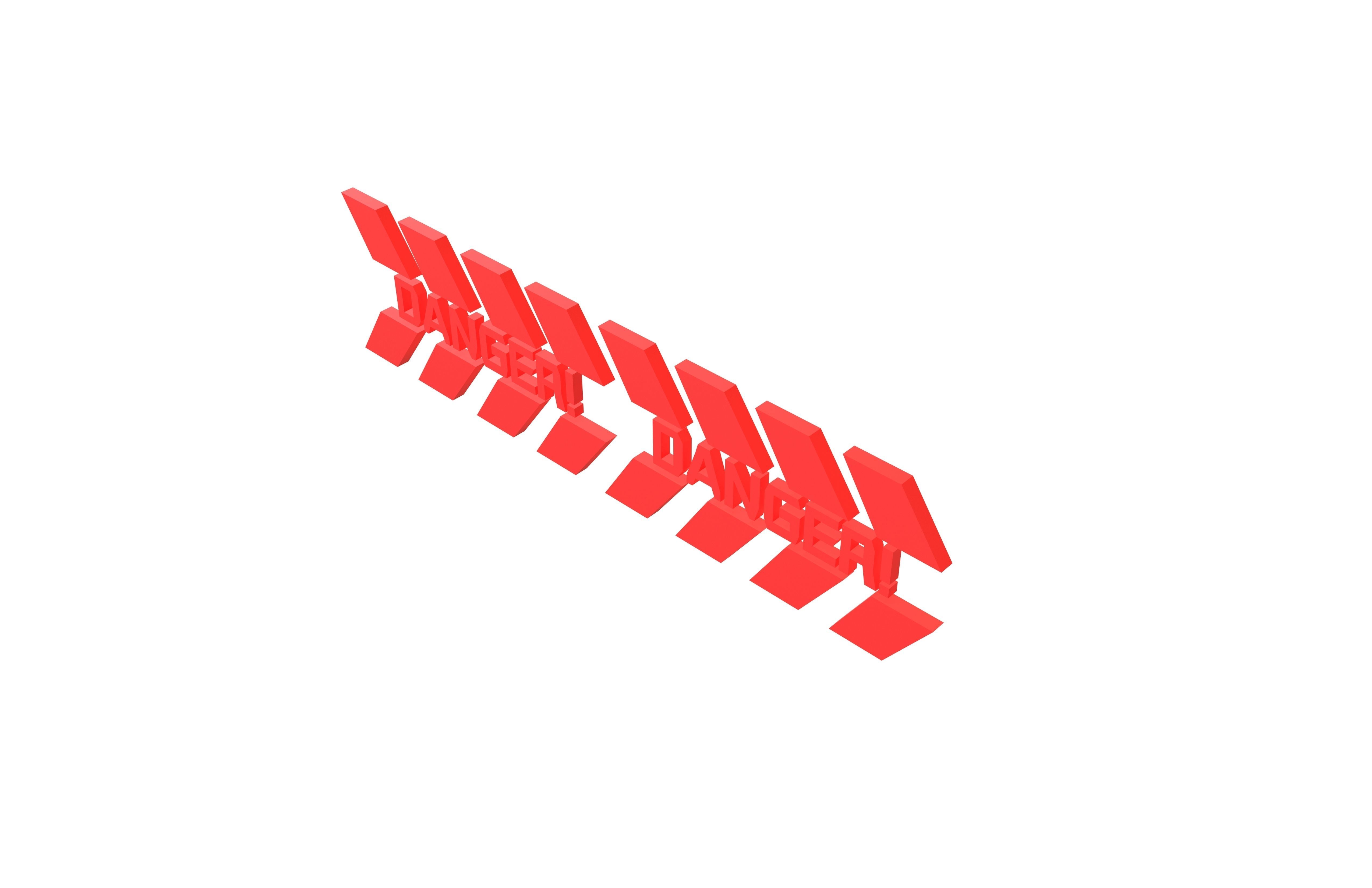 Cyberpunk Future Danger Sign v1 004 Low-poly 3D model_2