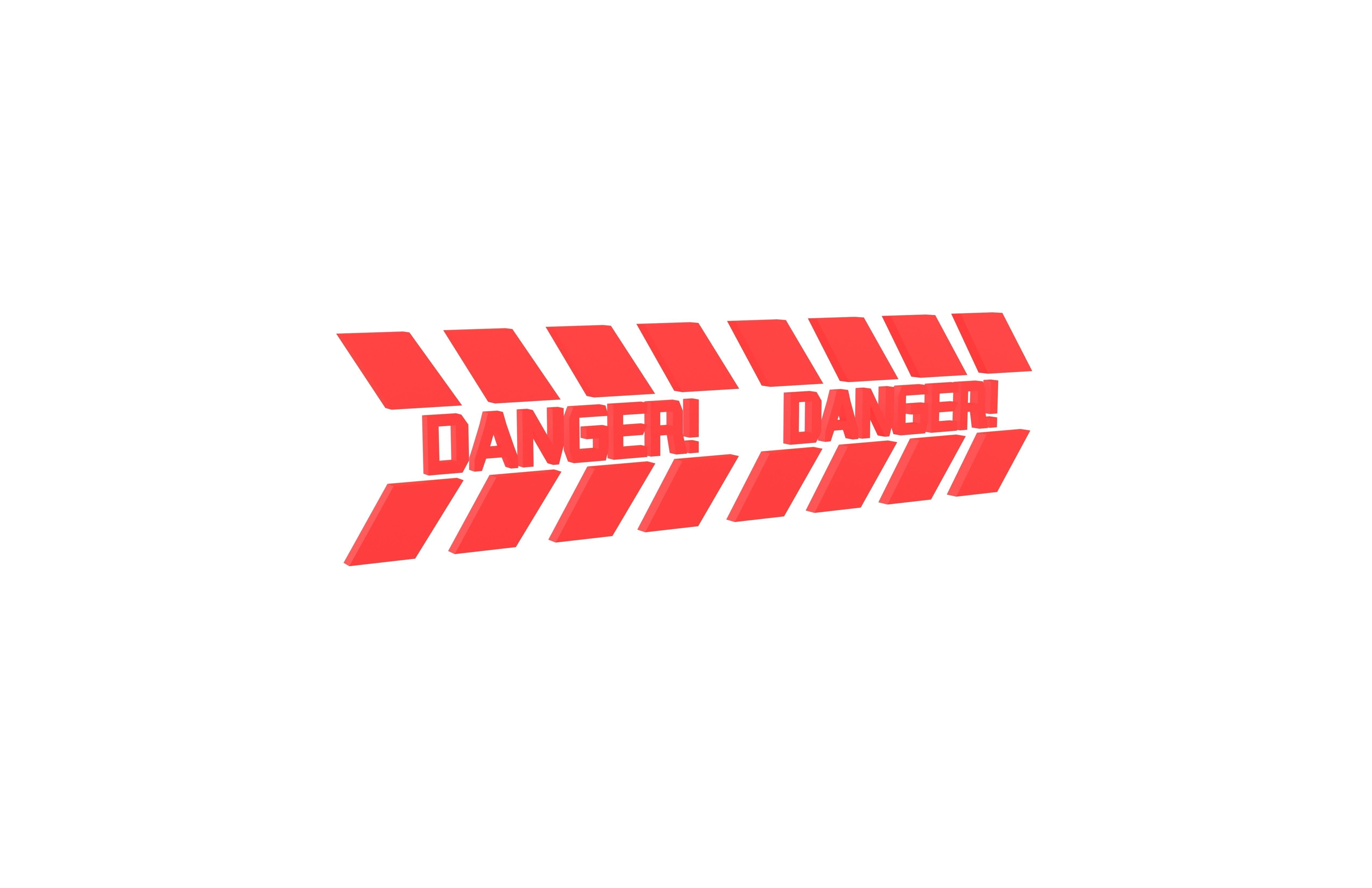 Cyberpunk Future Danger Sign v1 004 Low-poly 3D model_1