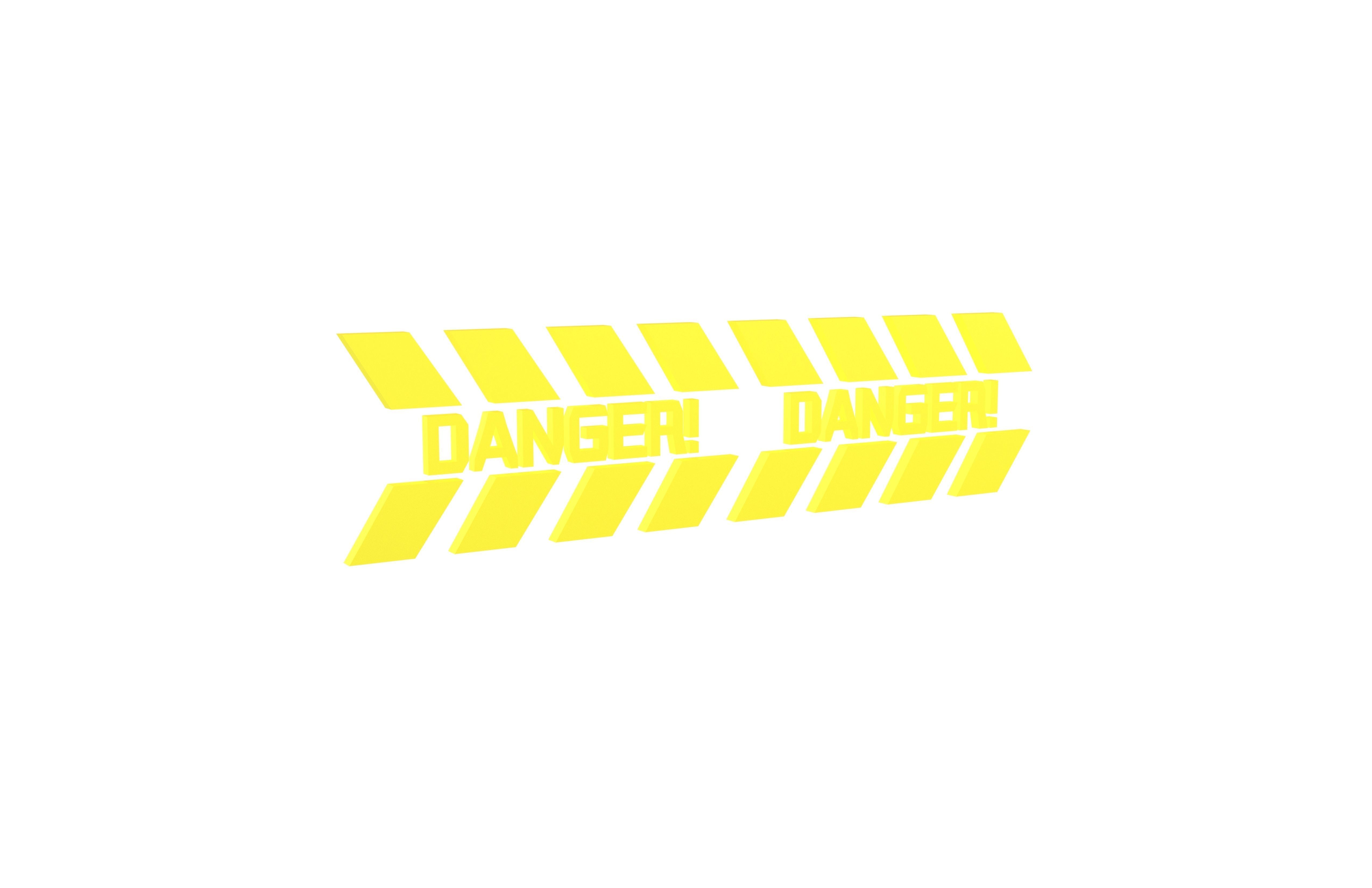 Cyberpunk Future Danger Sign v1 005 Low-poly 3D model_1
