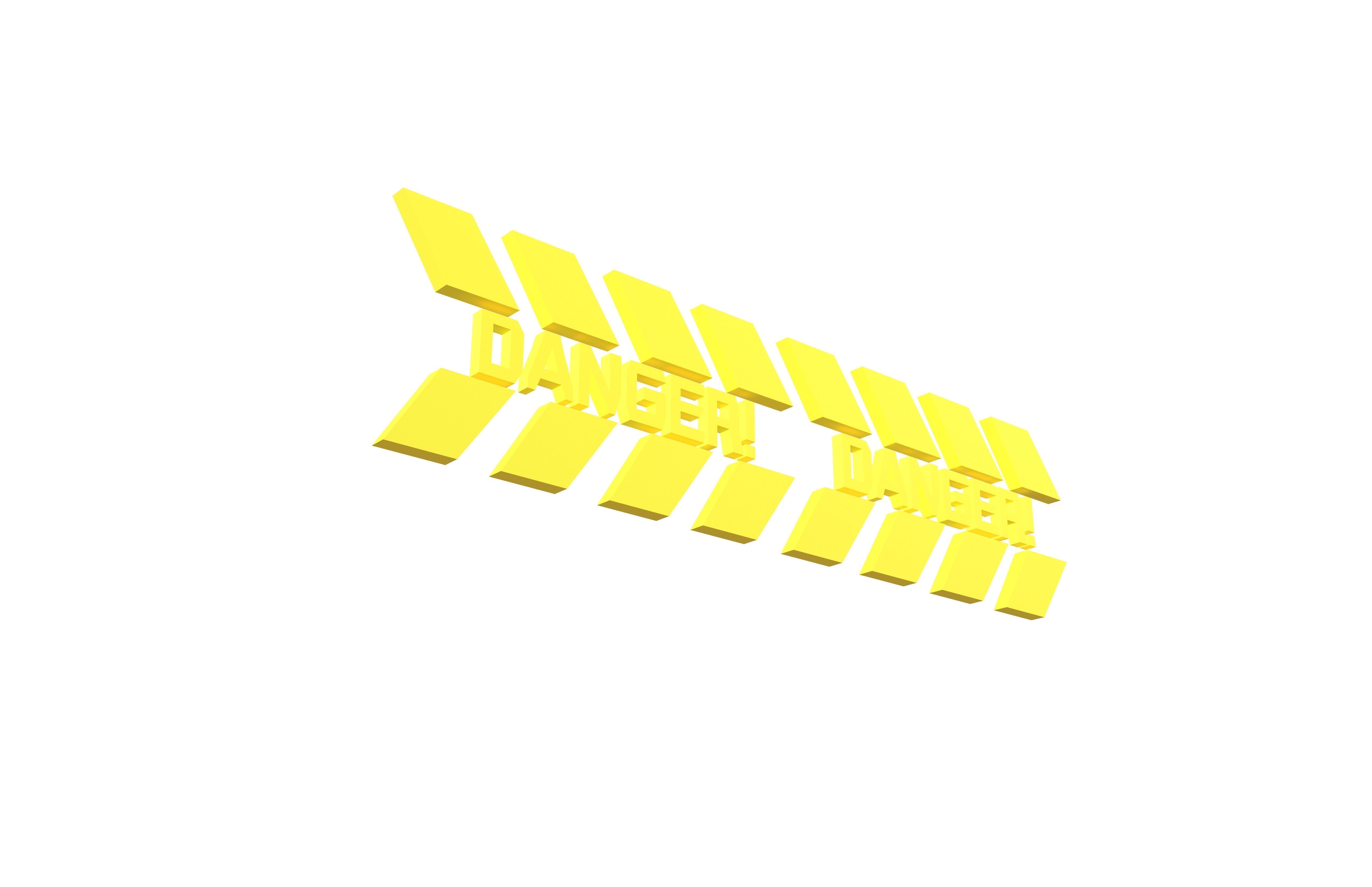 Cyberpunk Future Danger Sign v1 005 Low-poly 3D model_3