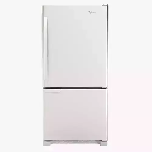 Whirlpool White Bottom Freezer Refrigerator WRB119WFBW 3D model