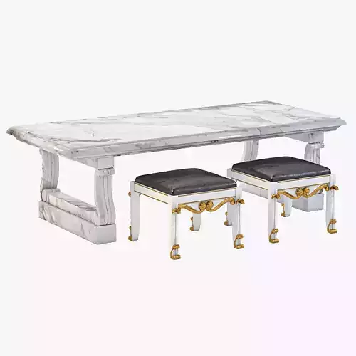 Vincent Wolfe Vanity and Stool 3D model