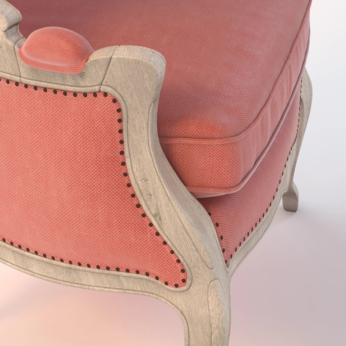 Versailles Burlap Backed Red Chair 3D model_4