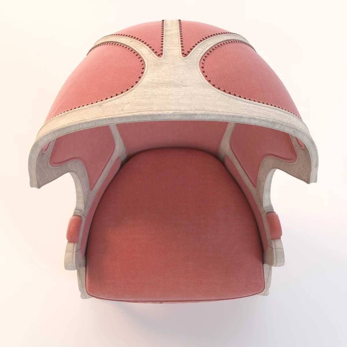 Versailles Burlap Backed Red Chair 3D model_12