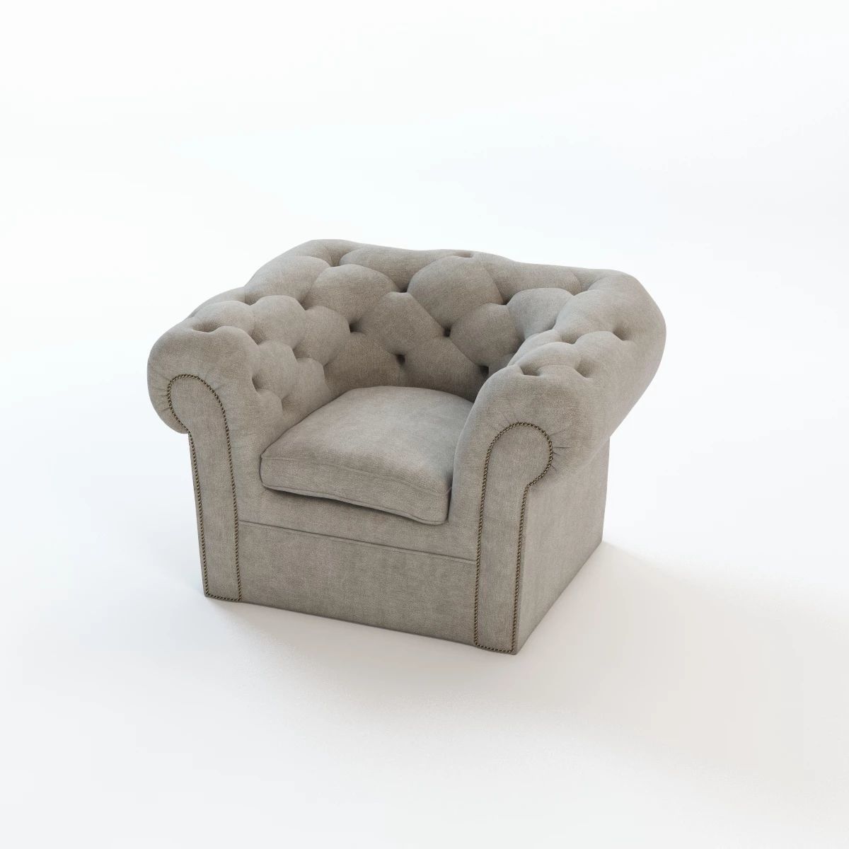 Tufted Armchair 3D model_3