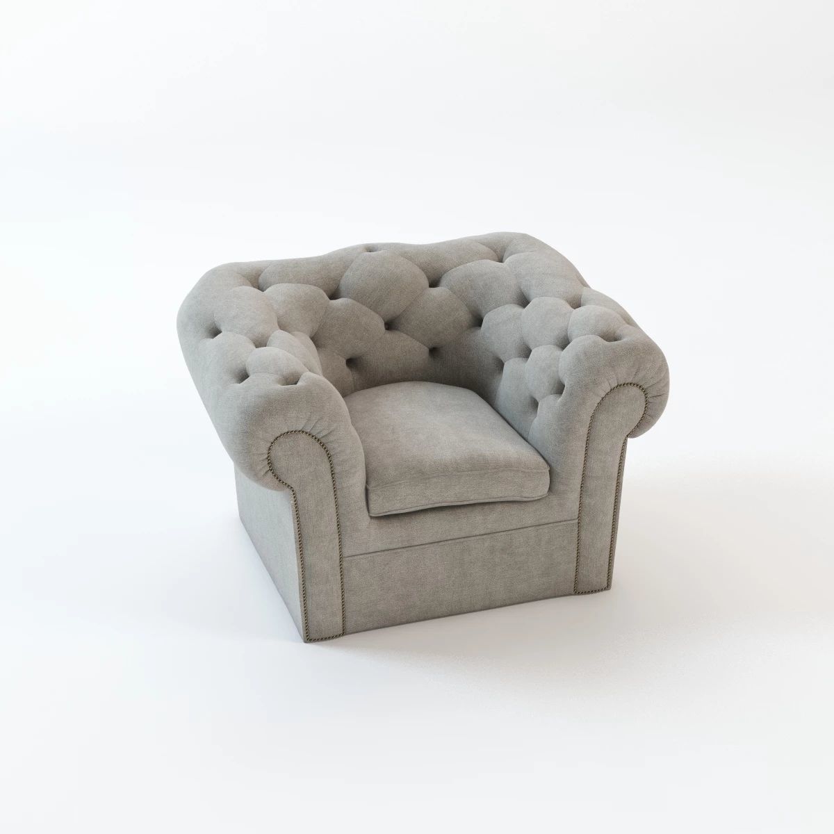 Tufted Armchair 3D model_7
