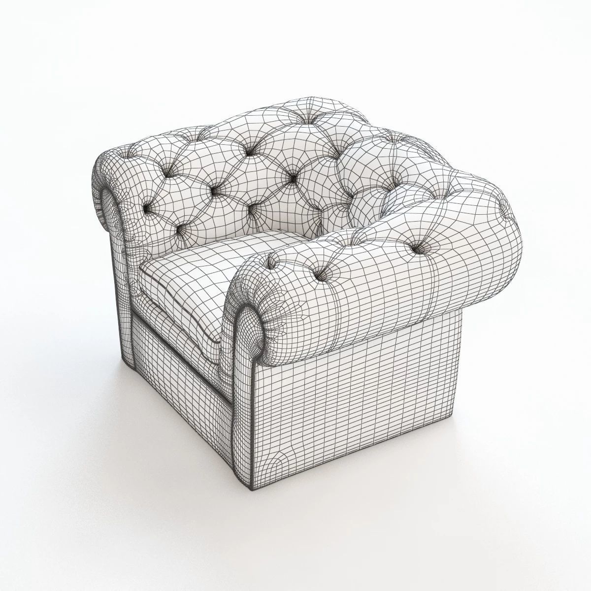 Tufted Armchair 3D model_5