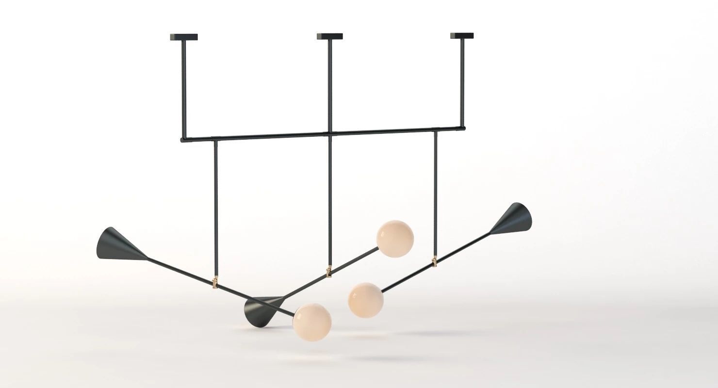 Trio Spear Light Contemporary Chandelier 3D model_16