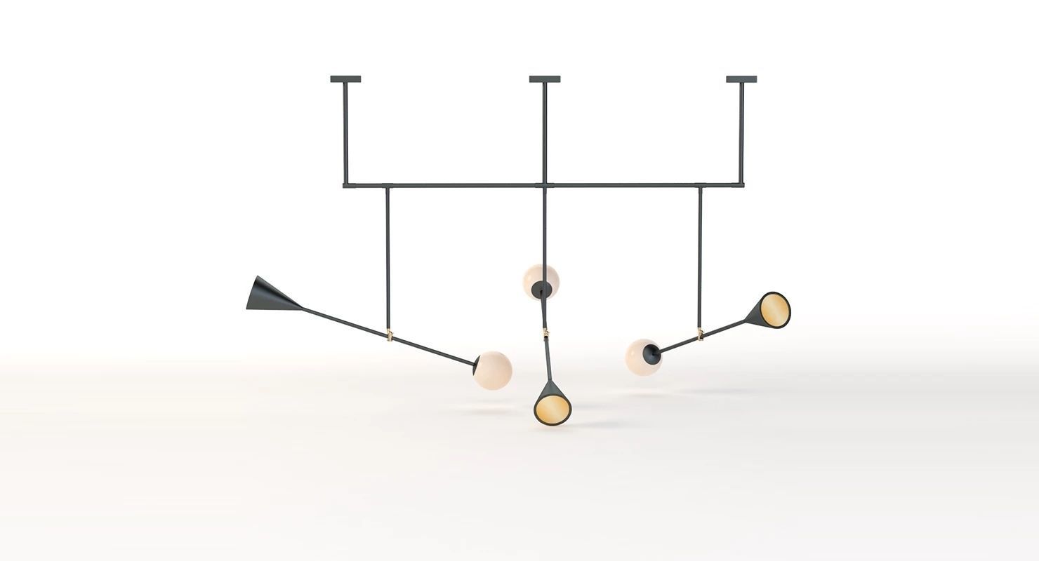 Trio Spear Light Contemporary Chandelier 3D model_30