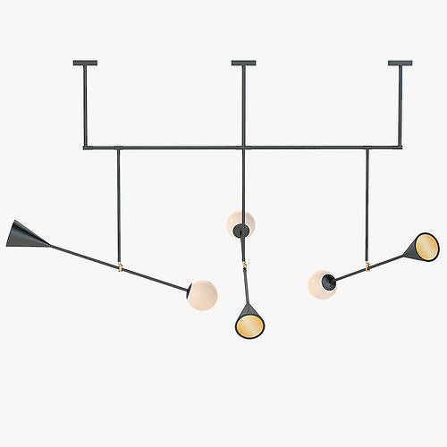 Trio Spear Light Contemporary Chandelier 3D model