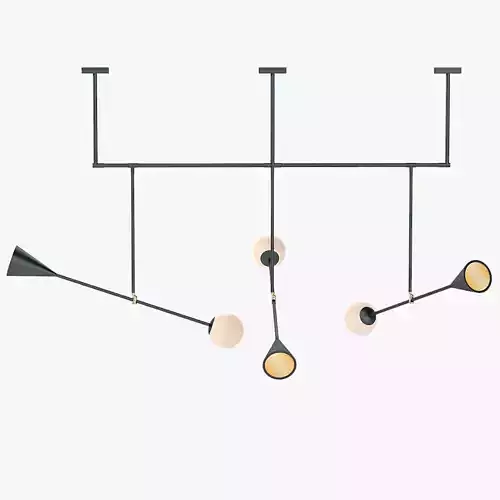 Trio Spear Light Contemporary Chandelier 3D model