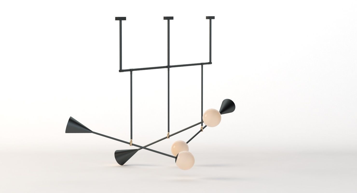 Trio Spear Light Contemporary Chandelier 3D model_18