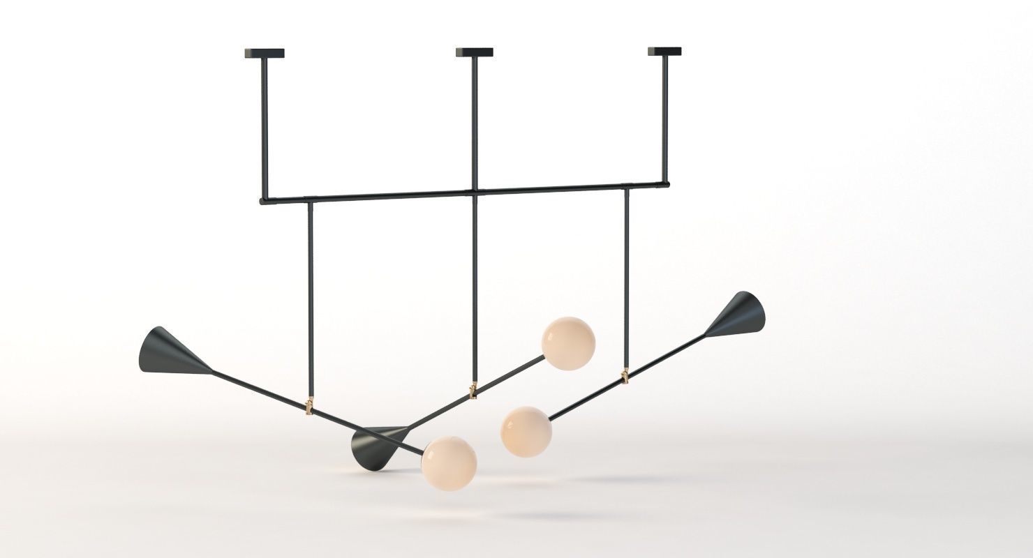 Trio Spear Light Contemporary Chandelier 3D model_17