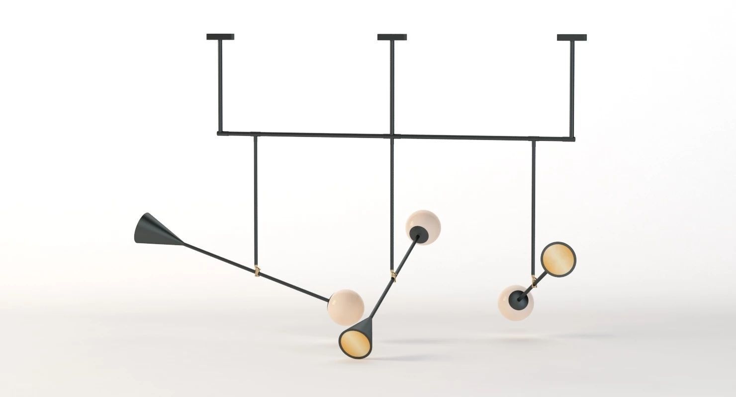 Trio Spear Light Contemporary Chandelier 3D model_24