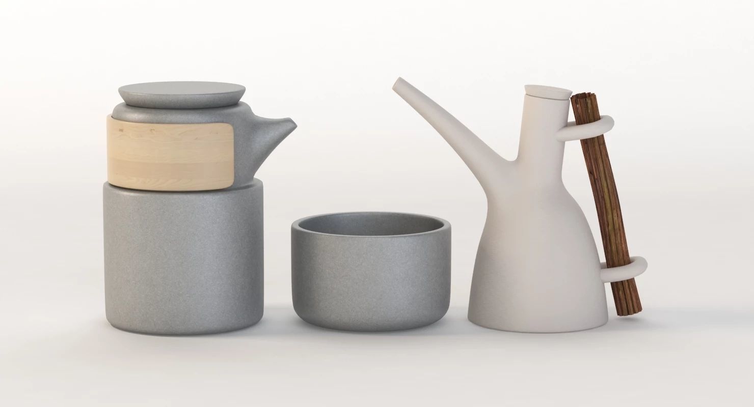 Table Top Centerpiece Decoration Jar Set 3D model_1