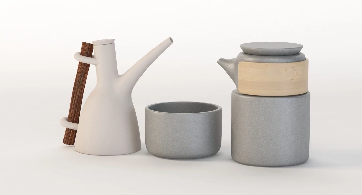 Table Top Centerpiece Decoration Jar Set 3D model_12