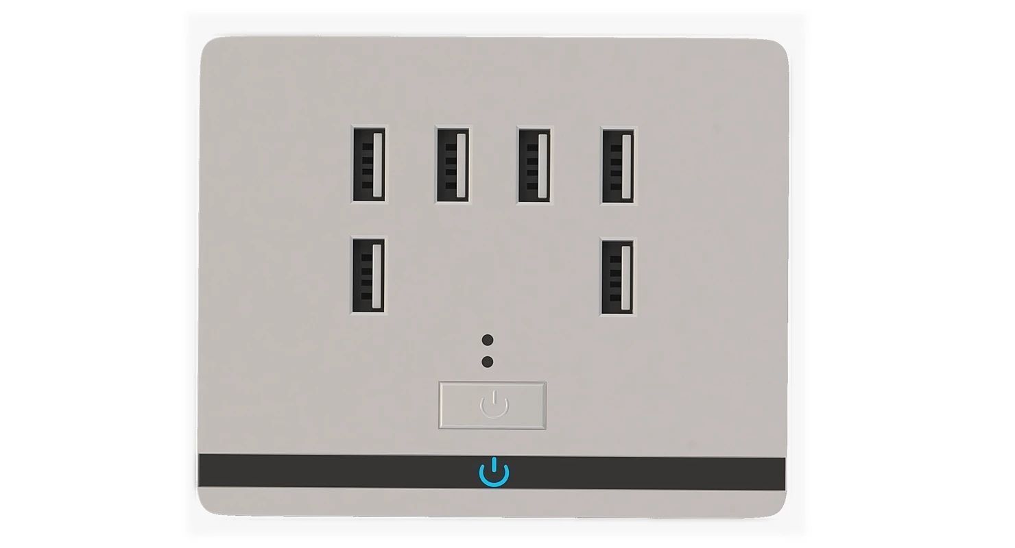 Swarn Usb Wall Socket and Charger Power Outlet Set 3D model_4