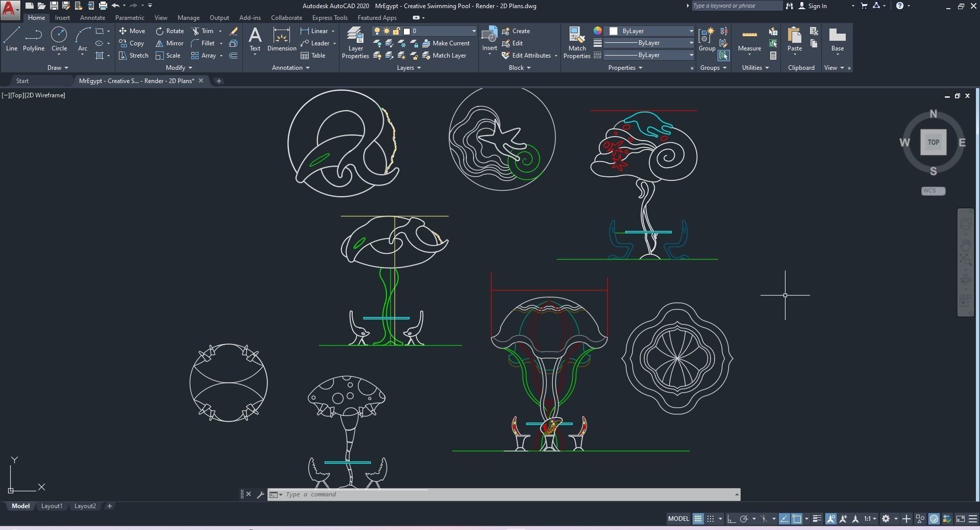0029 - Creative Swimming Pool - 2D Plans - 3D Files 3D model_31