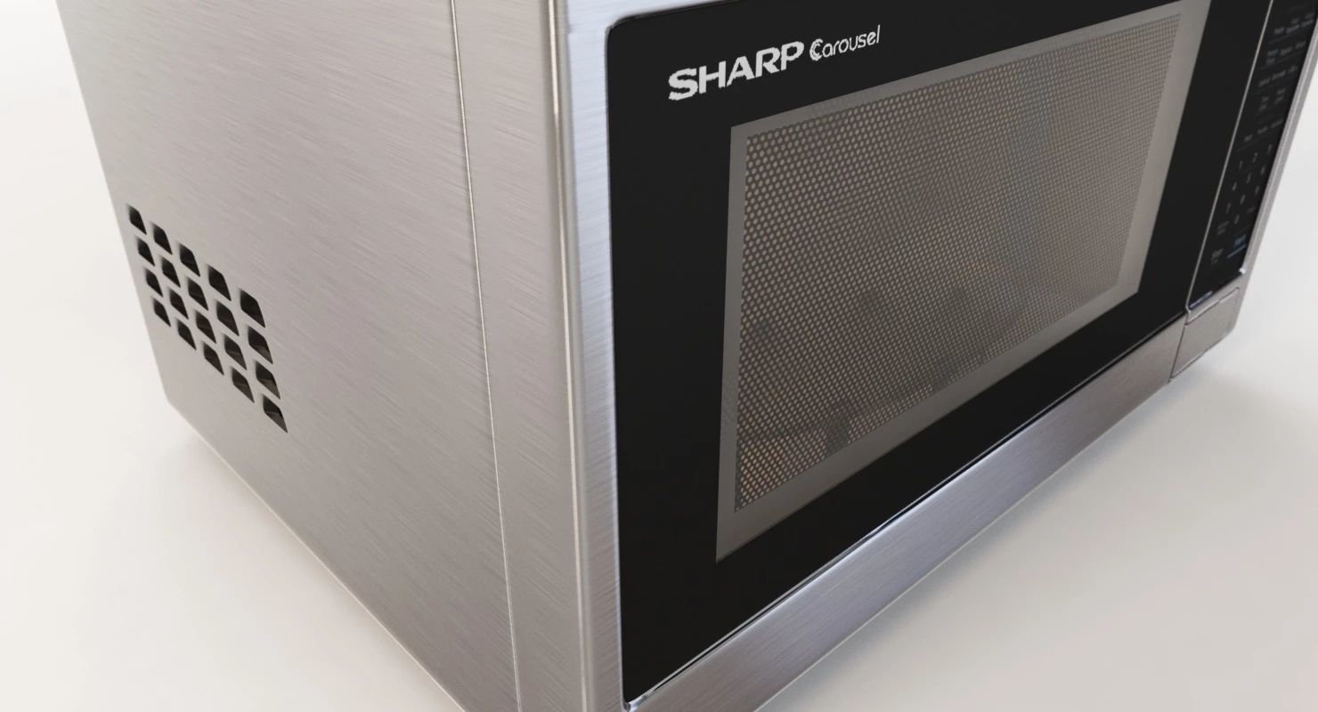 Sharp Carousel 1000w Countertop Microwave Oven With Popcorn 3D model_29