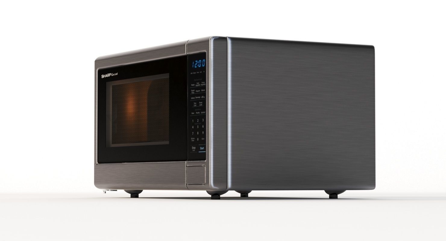 Sharp Carousel 1000w Countertop Microwave Oven With Popcorn 3D model_22