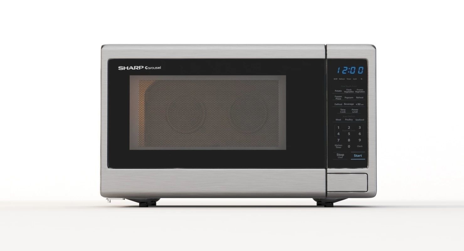 Sharp Carousel 1000w Countertop Microwave Oven With Popcorn 3D model_2