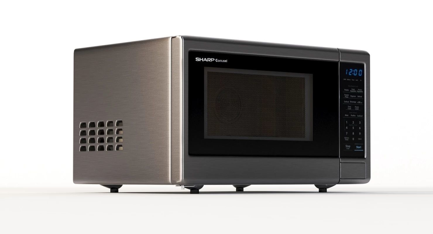 Sharp Carousel 1000w Countertop Microwave Oven With Popcorn 3D model_4