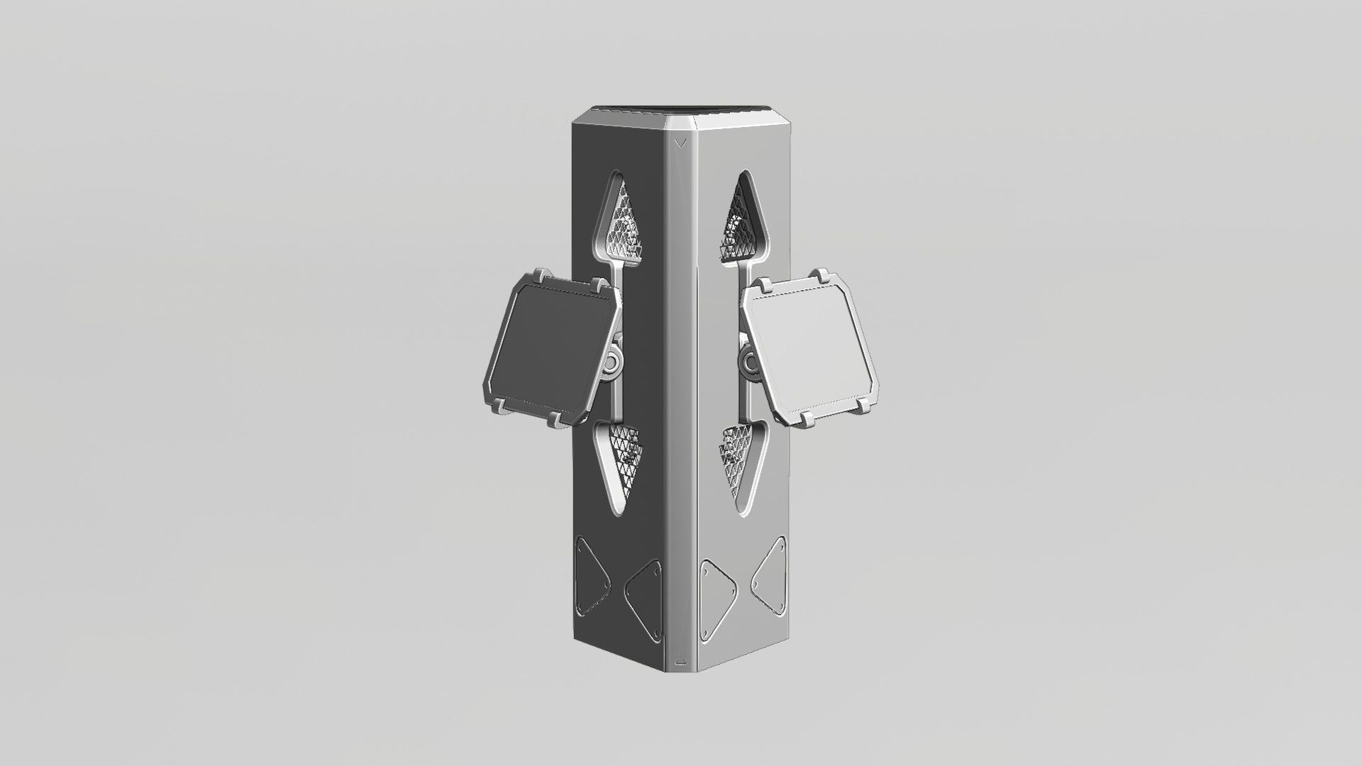 SciFi Info Pillar Console Low-poly 3D model_8