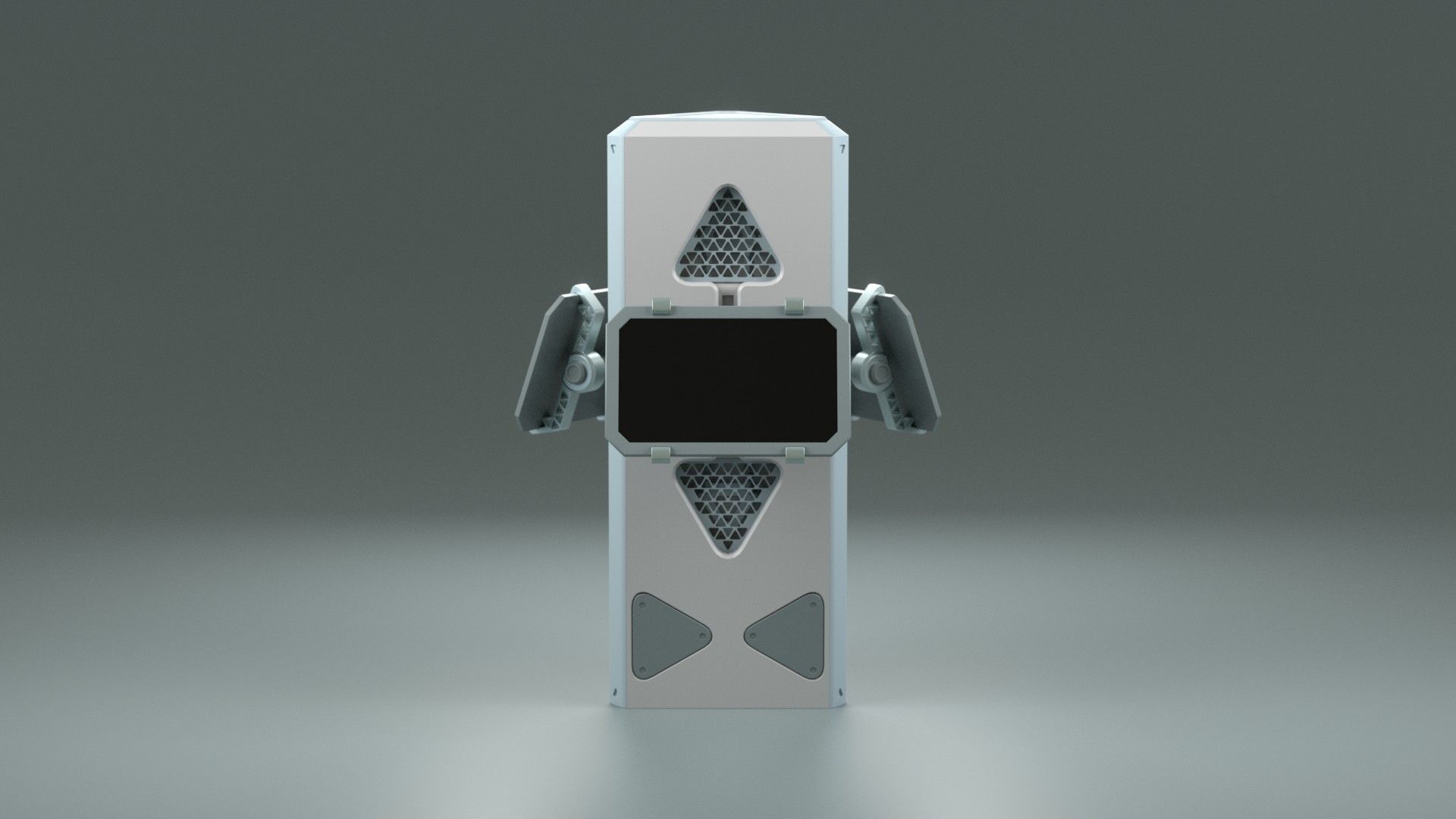 SciFi Info Pillar Console Low-poly 3D model_1