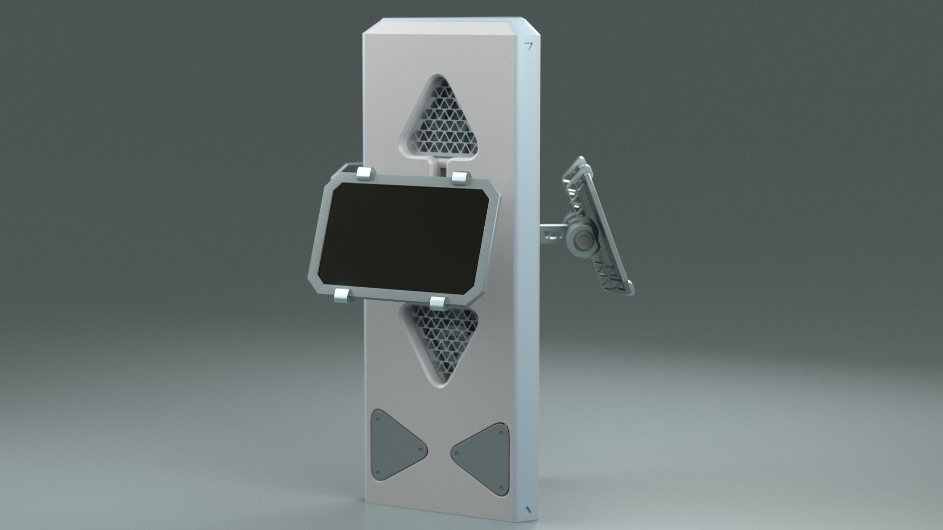 SciFi Info Pillar Console Low-poly 3D model_3