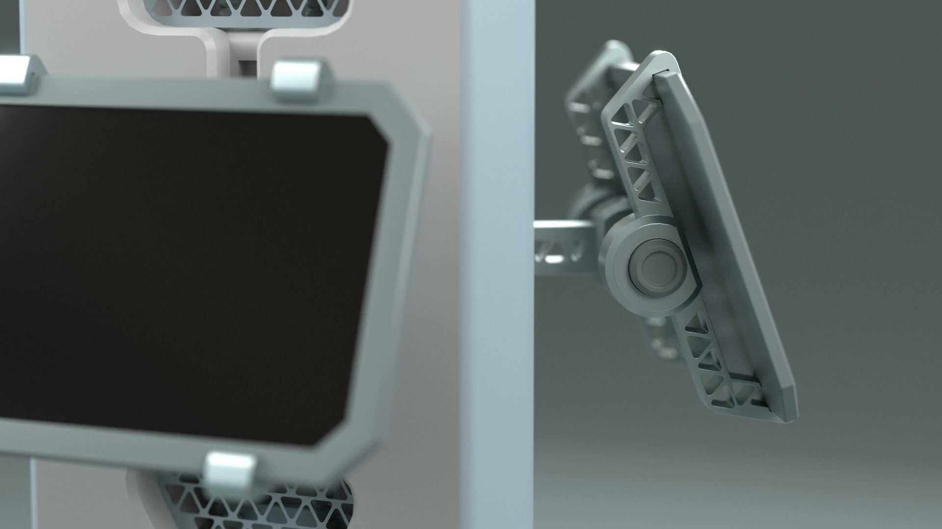 SciFi Info Pillar Console Low-poly 3D model_4