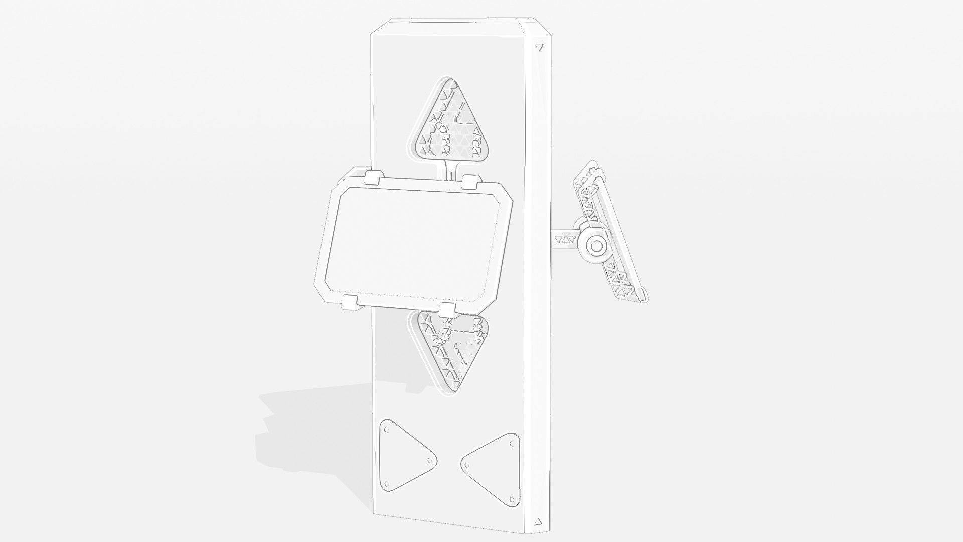 SciFi Info Pillar Console Low-poly 3D model_11