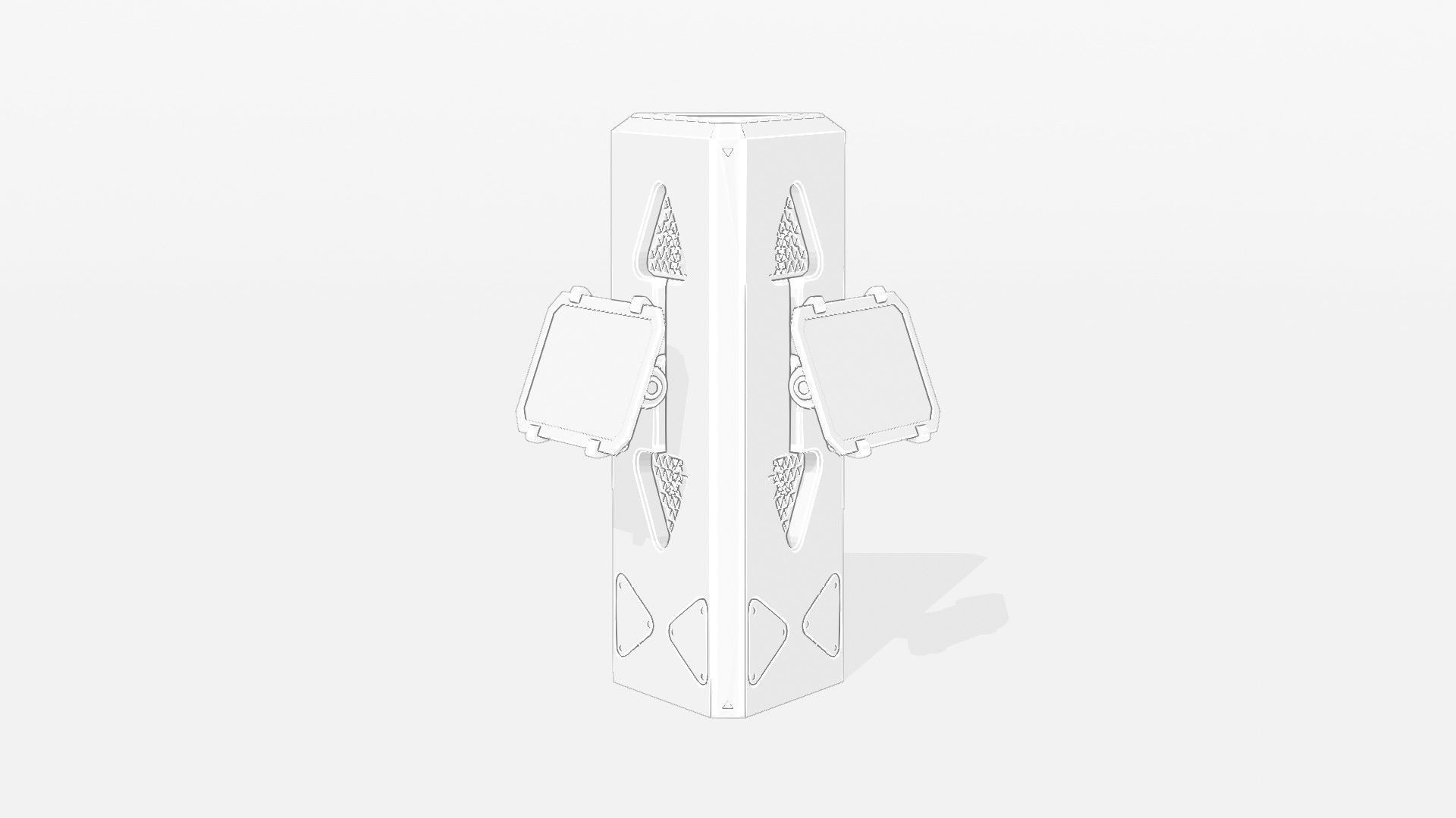 SciFi Info Pillar Console Low-poly 3D model_6