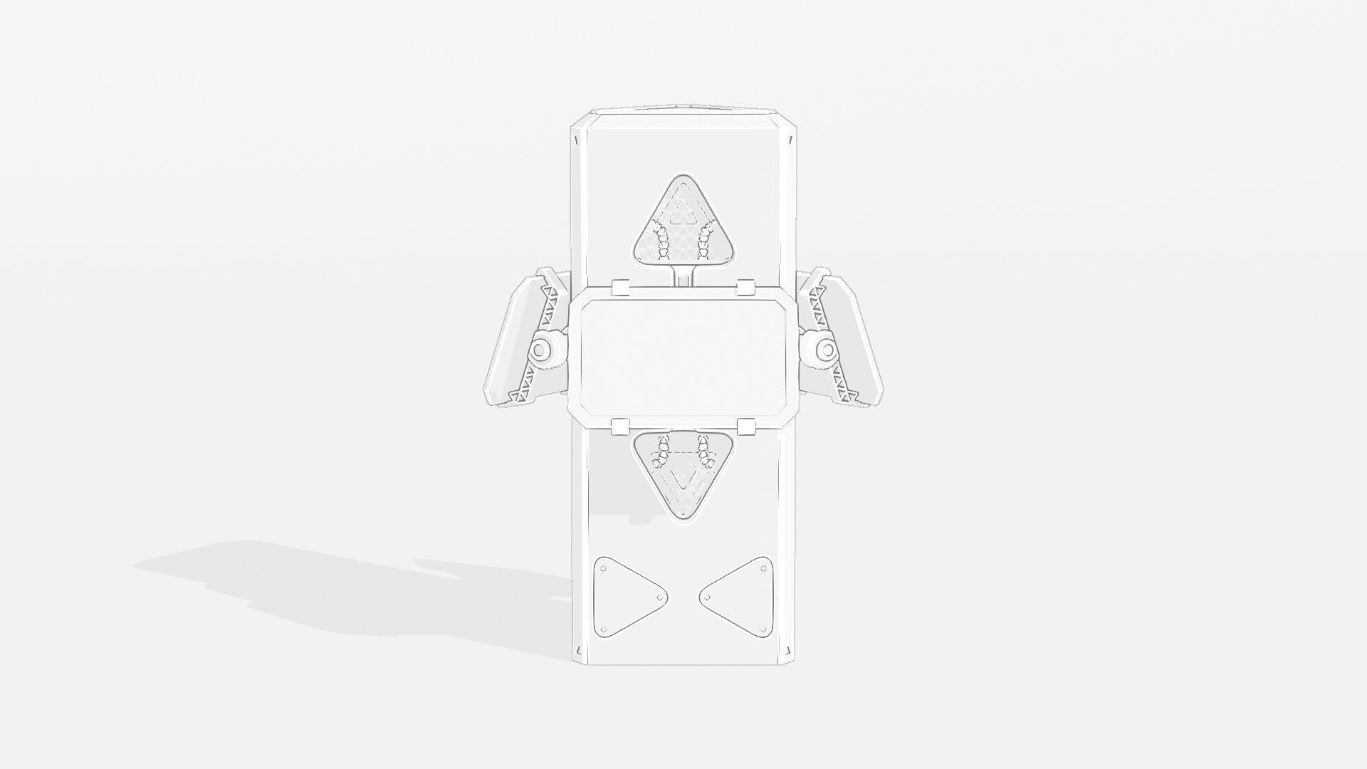 SciFi Info Pillar Console Low-poly 3D model_19