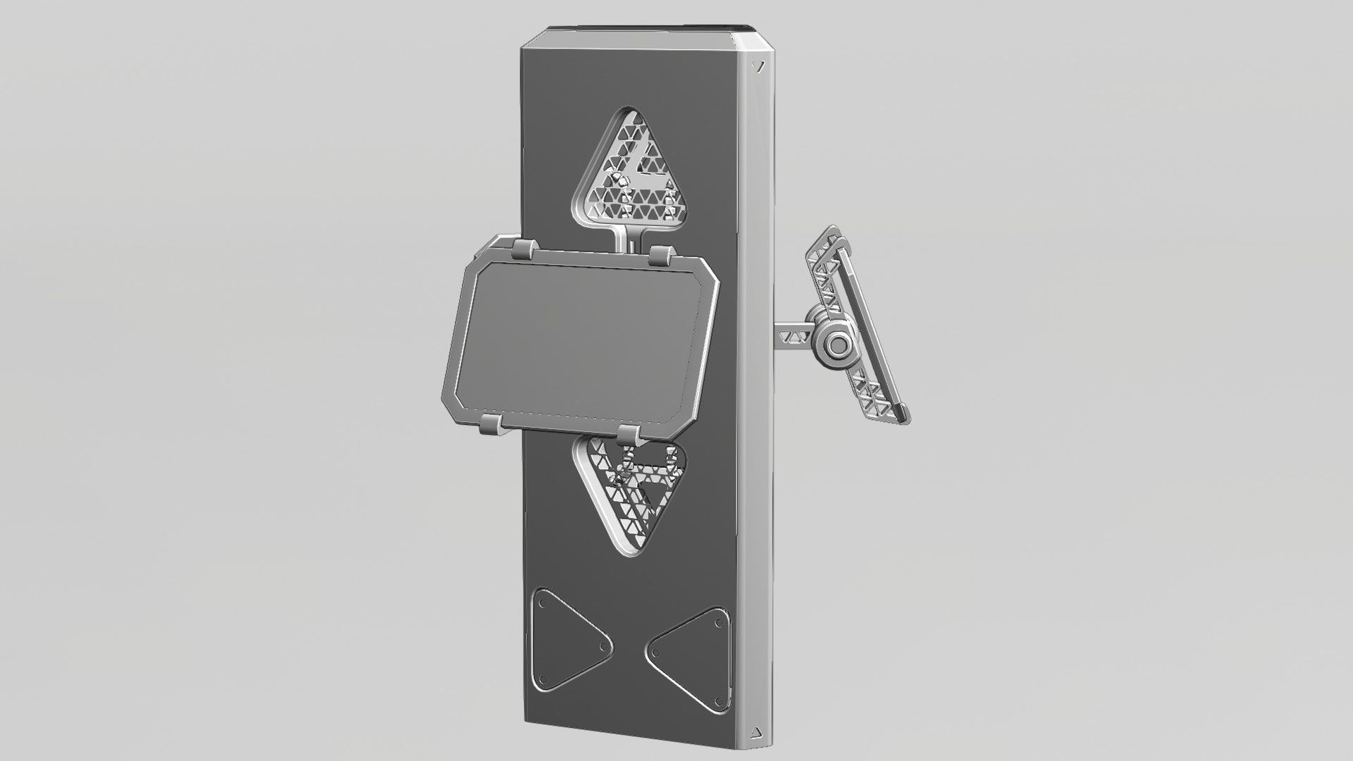 SciFi Info Pillar Console Low-poly 3D model_10