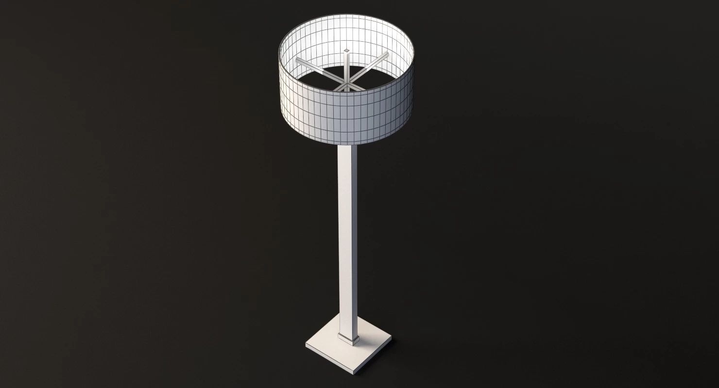 Restoration Hardware Juneau Sculptural Lounge Floor Lamp Shade 3D model_5