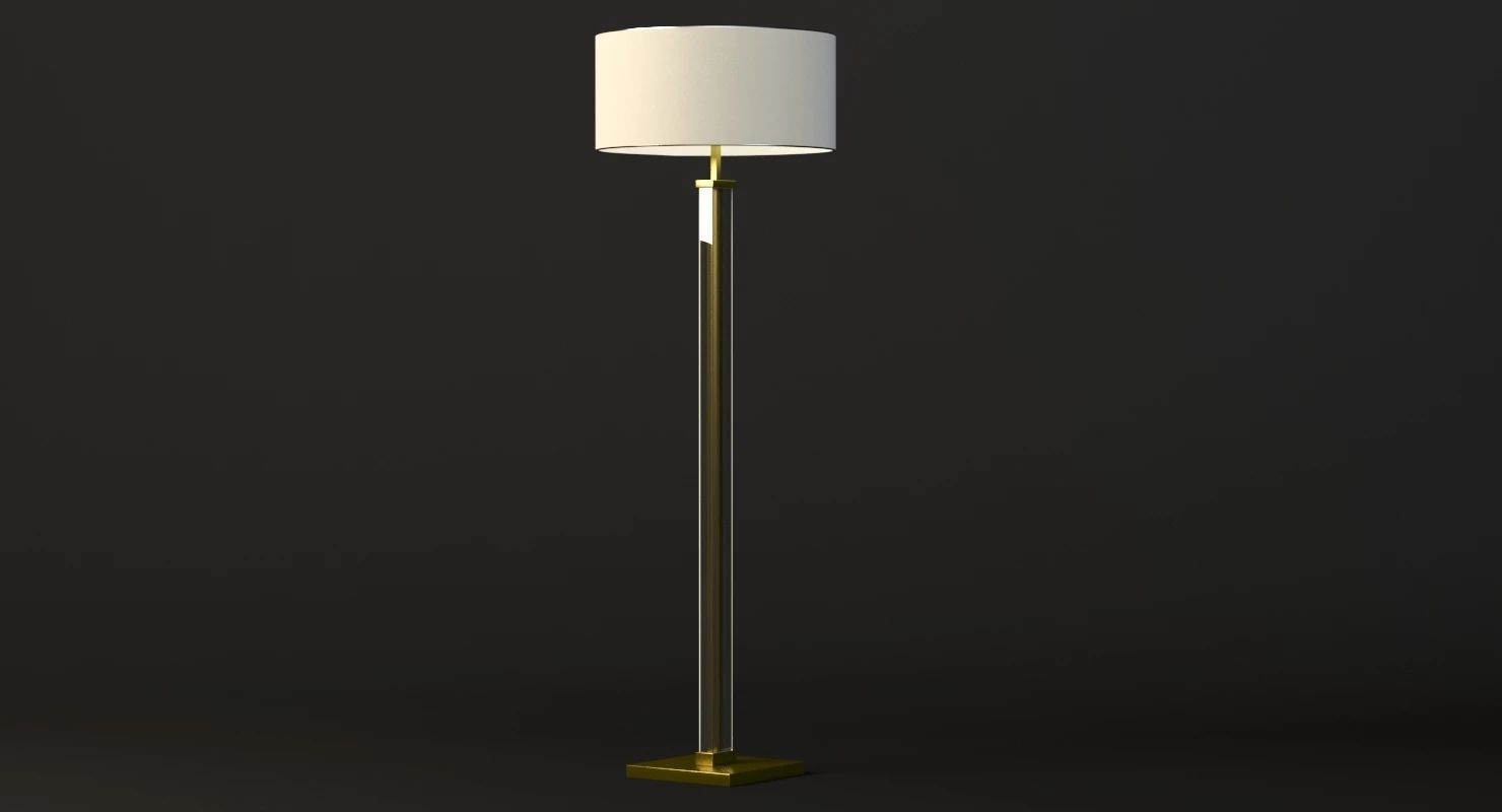 Restoration Hardware Juneau Sculptural Lounge Floor Lamp Shade 3D model_20