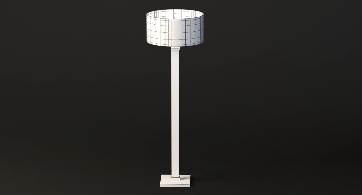 Restoration Hardware Juneau Sculptural Lounge Floor Lamp Shade 3D model_3