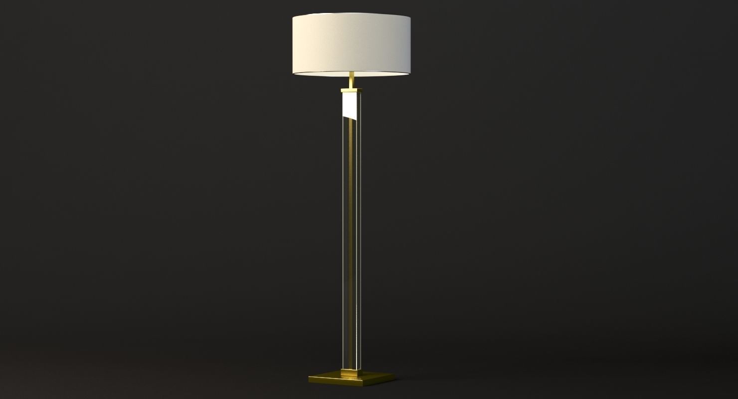Restoration Hardware Juneau Sculptural Lounge Floor Lamp Shade 3D model_15