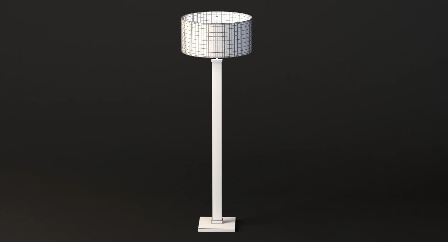 Restoration Hardware Juneau Sculptural Lounge Floor Lamp Shade 3D model_2