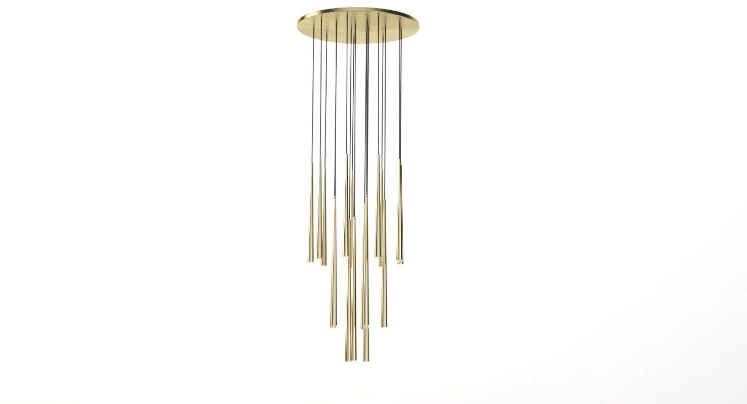 Restoration Hardware Aquitaine Round Contemporary Chandelier 3D model_7