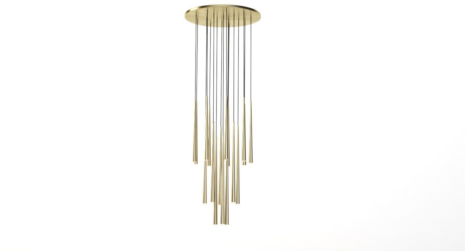 Restoration Hardware Aquitaine Round Contemporary Chandelier 3D model_9