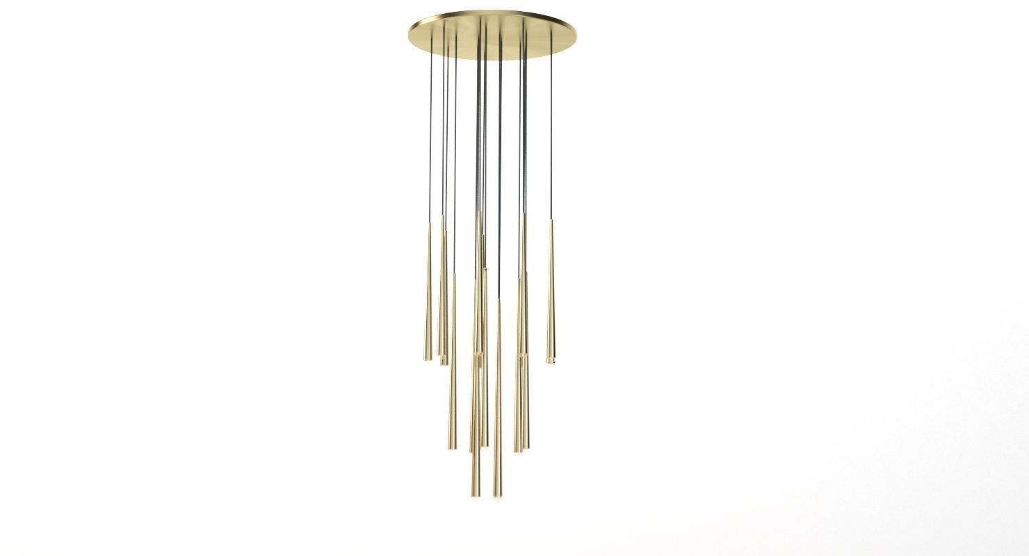Restoration Hardware Aquitaine Round Contemporary Chandelier 3D model_10