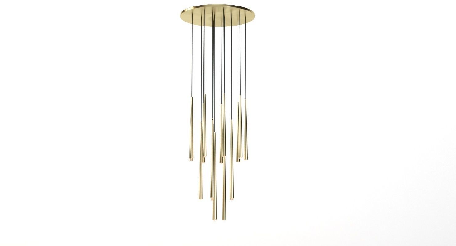 Restoration Hardware Aquitaine Round Contemporary Chandelier 3D model_14