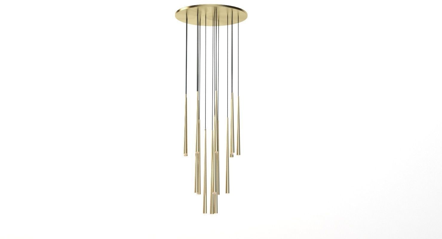 Restoration Hardware Aquitaine Round Contemporary Chandelier 3D model_12