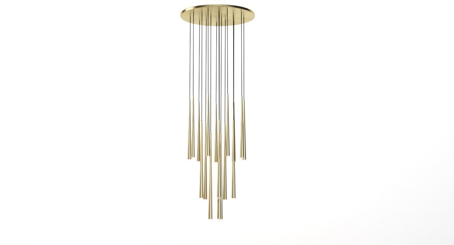 Restoration Hardware Aquitaine Round Contemporary Chandelier 3D model_25