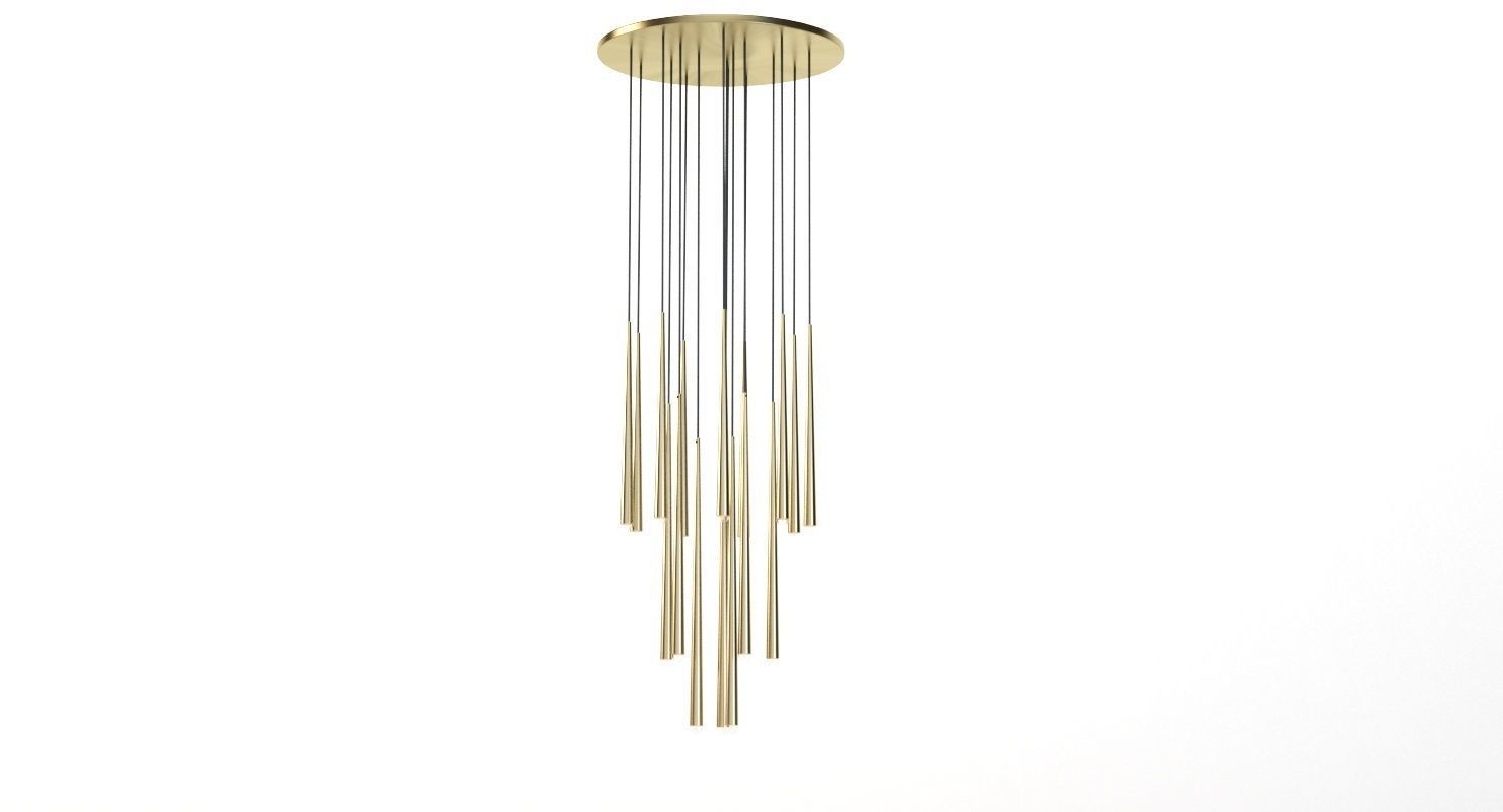 Restoration Hardware Aquitaine Round Contemporary Chandelier 3D model_26